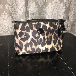 Coach cheetah print make up bag